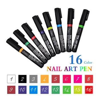 16 Color Nail Art Vahendid 3D Värvitud Värviga Värvitud Punkti Pliiatsid Küünte Harjad DIY Pliiatsid Küünte Nail Art Maniküür Teenetemärgi 13