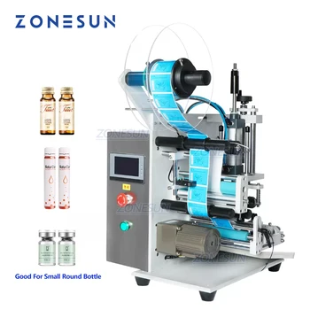 ZONESUN Automaatne Pudel Dischgrger Märgistamise Masin Väike Viaal Ringi Pudel Ühe Double Küljed Silt Aplikaator 2