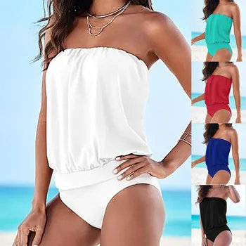 Seksikas Ühe Õla Ühes Tükis Ujumistrikoo 2022 Uus-Off Õla Värviga Puhkust Supelrõivad Bodysuit Trikoo Monokini Femme 16
