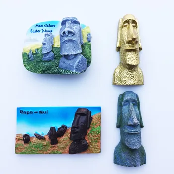QIQIPP maailmapärandi lihavõttesaar, Tšiili Moai kivi statue, käsitsi maalitud käsitöö -, magnet-külmik kleebised
