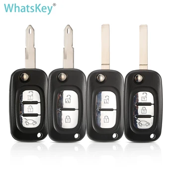 WhatsKey 2/3 Nuppu Asendamine Flip Remote Kokkuklapitavad Auto Key Shell Juhul Fob Kate Renault Fluence Clio Megane Kangoo Modus 13