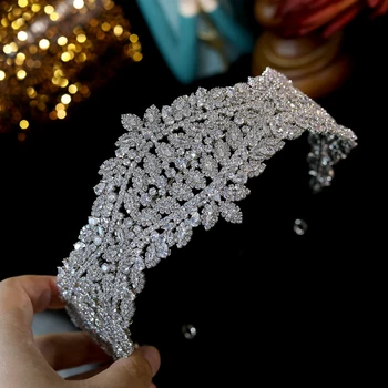 ASNORA Mood Retro Tiara Barokk Kuupmeetri Tsirkooniumoksiid Bridal Crown Luxury Crystal Peapael Ehted Pulm Juuksed Tarvikud 9