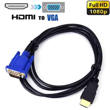 1.8 M/6FT Kuld HDMI-ühilduvate Mees VGA Meeste 15 Pin-Video Adapter Kaablid 1080P 6FT TV-DVD BOX Tarvikud 14