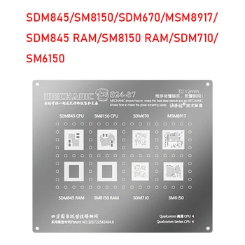 Mehhaanik S24-87 BGA Reballing Šabloon Jaoks SDM845/SM8150/SDM670/MSM8917/SDM710/SM6150 Qualcomm PROTSESSOR RAM IC Chip Tina Net Terasest Võre 4