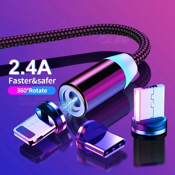 1m 2m LED Magnet-USB-Kaabel-laadija iphone 11 pro XS MAX XR-X 8 7 Pluss 6s 5 Mobiiltelefoni Kaabel Tasu Kuupäev Juhe 13
