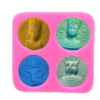 4 Auku Egiptuse Sfinks Vaarao Silikoon Hallituse Fondant Küpsise-Šokolaadi Kook Dekoreerimiseks Vahendid Münte Fondant DIY Küpsetamine Hallitusseened 3