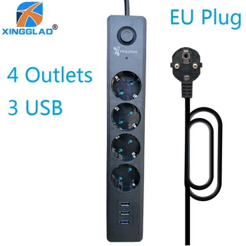 Eli vene Pistik 3 Electric Laiendamise Pesa 3 USB-Port Switch 1.8/3M Vask Kaabel Võimsusega Riba Ülekoormuse Kaitse Võrgu Filter 5