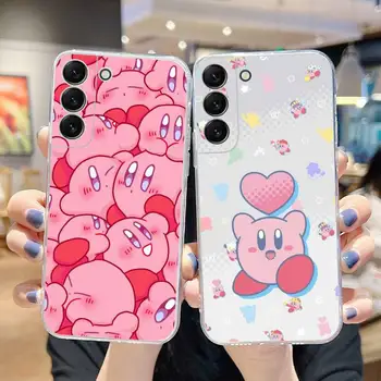 Cute cartoon Kirby Telefon Case For Samsung Galaxy S21 S22 Ultra S20 S30 FE S8 S9 S10 5G Pluss Lite Pehme Läbipaistev Kate 9