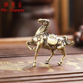 Puhas Vask Sõda Hobune Kujukeste Miniatuuri Õnne Feng Shui Kodus Kaunistused Käsitöö Tarvikud Desktop Kaunistused Messing Tee Lemmikloomad