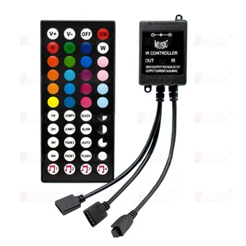 DC12V 44 Võtmed Muusika IR Kontroller Must Heli Remote Sensor Kvaliteetse RGB LED Riba muusika IR kontroller 6