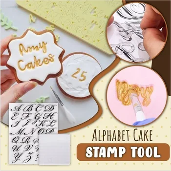 Tähestik Kook Stamp Tool Cookie Kutter Tempel Vajutage Kaunistus Fondant Sugarcraft Lõikur Vahendid Kook DIY Tööriistad