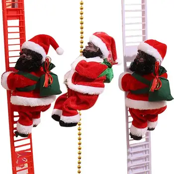 Uue Jõulud Kaunistused Kingitus Elektrilised Mööda Redelit Santa Claus Nukk Mänguasjad Muusika Merry Christmas Tree Rippuvad Decor Mänguasi 6