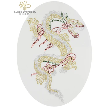 Crystal Dragon Kleebis Hot Fix Rhinestones Üleandmise Applique Dragon Plaaster Dekoratiivsed T-särk Märgid 11