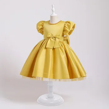 Profileerimine Lapsed Riided Tüdrukutele Puhvis Varrukad Laste Elegantne Kleit Printsess Summer Baby Girl Dress Kostüümid Birthday3 6 8 10T 15