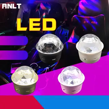 Mini LED Magic Lamp Auto Disco Ball RGB DJ USB Laetav Hääl Aktiveeritud Pöörlev Lava Poole Kerge 10