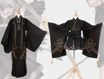 NieR Automaatide Kangelanna YoRHa Nr 2 Nr 9 (Tüüp B Tüüp S Kimono Yukata Sobib Kleit Ühtne Cosplay Kostüümid 15