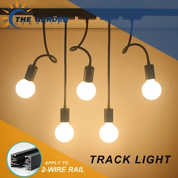 LED Track Kerge Gooseneck Raudtee-Lakke Paigaldatud Track Valgustus Voolik Kaela E27 Tööstus-rõivapood Korrigeeritud Raudtee-Lamp 7