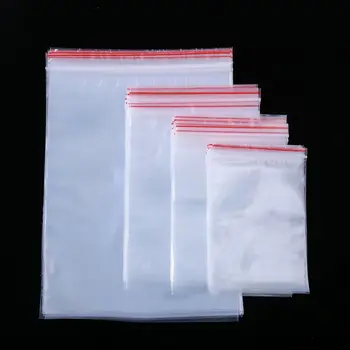 Isetihenev kott paksenema läbipaistev suletud toidu kott PE clip kett kohandatud hulgi-taimsed korraldaja eco sõbralik 10