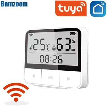 Tuya Smart WIFI Temperatuuri Ja Niiskuse Andur Sise-Hygrometer Termomeeter LCD-Ekraan, Tugi Alexa Google Assistent 3