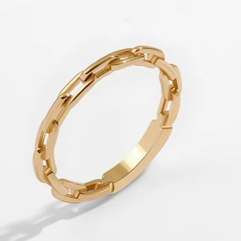 2021 Uus Mood Minimalistlik lülidega Rõngad Naiste Vintage Kulla Värvi Geomeetriline Kett Link Ringi Lihtne Sõrme Ehted 10