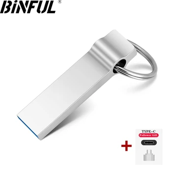 100% Binful usb flash drive 64GB 32GB 16GB, 8GB 4GB pen drive pendrive флешка veekindel hõbe u disk memoria cel usb stick kingitus