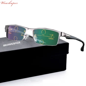 WEARKAPER Progressiivne Multifocal prillid Photochromic lugemise prillid Paindlik Templid Jalad Pool Raami Mees Presbüoopia 16