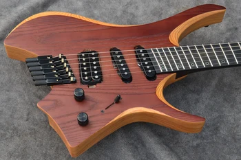 2022 NK Fanned frets 6 Stringid Peata Electric Guitar Pruuni värvi Röstitud wenge Kaela SSH pickup ebony fretsboard