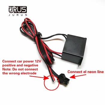 JURUS Auto 12V Inverter / 12V sigaretisüütaja Inverter/5V USB-Inverter 1-5M EL Tross Toru Paindlik Neoon Valgus-Line Lamp
