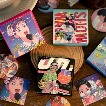 50tk Kawaii Nostalgiline Tüdruk Dekoratiivsed Kleebised Scrapbooking Silt Päevik Jaapani Kirjatarvete Telefon Kunsti Teataja Planeerija 1