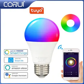 CORUI Tuya WiFi Smart Lamp E27 LED RGBCW Lamp Juhitava Funktsiooni Värvi Pirn hääljuhtimine teha Koostööd Google ' i Kodu Alice 7
