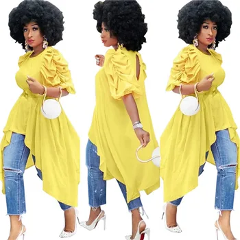 Pluss Suurus Aafrika Riided Naistele Suvel Maxi Kleit Poole Vintage Ebaregulaarne Puhvis Varrukad Boubou Rüü Africain Femme Vestidos 2020 6
