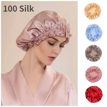 Suur 100 Silk Magab Ühise Põllumajanduspoliitika Naiste Juuksed Bonnets Pea Katavad Juuste Mütsid Luxury Silk Bonnets Öö Juuksed Wrap Mooruspuu Siid 14
