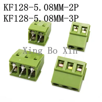 100TK KF128-5.08-3P KF128-2 P KF128 3Pin 25.08 mm kõrge kvaliteediga Keskkonna vask jalad PCB Screw Terminal Block Pistik ROHS