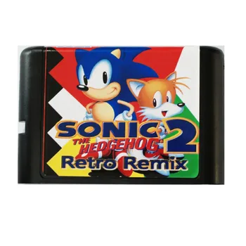 Sonic 2 Retro Remix 16 bit MD Mäng Kaardi Jaoks Sega Mega Drive Jaoks SEGA Genesis