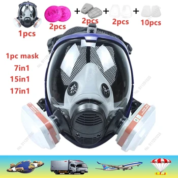 Keemiline Mask 6800 Gaasi Mask Tolmukindel Respiraatorit Värvi Pestitsiidide Spray Silikooni Täis Nägu Filtrid Laboris Keevitus 6
