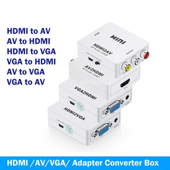 HDMI AV Converter RCA/CVSB Video Box 1080P AV HDMI Toetab NTSC PAL Väljund HDMI VGA/AV VGA/VGA AV Video Converter