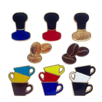 Kohvi pääsme korsett embleem on pressitud pulber kohvi ubadest kohvi tassi tilguti sõle metallist rinnamärk tarvikud 10