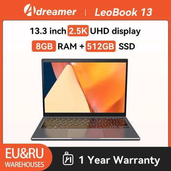 Adreamer LeoBook 13 Sülearvuti 13,3-tolline Intel Celeron N4020 LPDDR4 8GB 512 GB SSD Windows 10 Arvuti 2.5 K IPS UHD Ekraan Sülearvuti 13