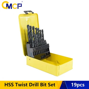 19pcs 1.0-10mm HSS Twist Drill Bit Set Nitriding Kate Meetriline Drill Bit Core Drill Bit Puidu Metalli Puurimine