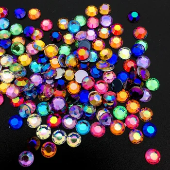 AB Värvikas 5MM Segatud värv, Nail Art Kive crystal Akrüül Ring Glitter DIY Küünte Kaunistused