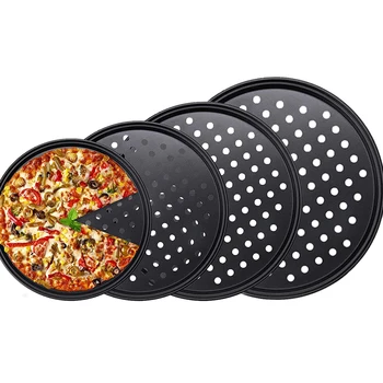 Nonstick süsinikterasest Pizza Crisper Plaate Baking Pan Aukudega Ringi Deep Dish Plaat Bakewave Hallituse Ahi, Kodune Köök Tööriistad 2