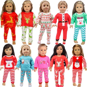 25 Stiil Valida Jõulud Pidžaama Komplekt Sobivus 18 tolline Ameerika Tüdruk Nuku ja Nuku aksessuaarid Lastele parim Kingitus 6