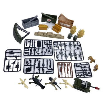 KES Sõjaväe Hoone Classic Plokid WW2 Relv, Relv, Tank Kahur Seadmete Tehniliste Mini Tellised Lapse DIY Kid Mänguasi Poiss Kingitus 2