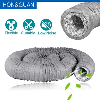 Hon&Guan 1.2/5M Kodu Paindlik Alumiiniumist Elektrivooluringi Voolik Fan Summuti Köök Kapuuts Vähendamise Pistik Ventilatsioon Outlet 8