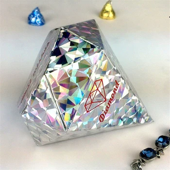 10tk/palju Loomingulist Silver Diamond Pulm Teenetemärgi Candy Box DIY Ilus Uus Aasta Pidu Kasuks Besh Soovib kinkekarbis 9