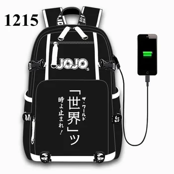 Anime JoJo ' s Bizarre Adventur USB Port Seljakott Kott Kooli Raamat Õpilased Väljas Õla-Raamat, Kott, Seljakott Cosplay 10