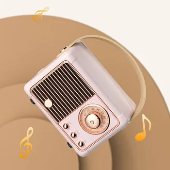 Vintage Bluetooth Speaker-USB-Mini Väljas Kaasaskantav U disk TF Kaart FM Raske Bassi Kõlar Stereo Heli Mini Subwoofer 9