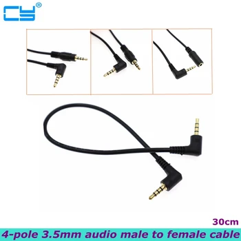 0,3 m 3,5 mm 4 masti mees-ja naissoost AUX audio jack konverteri adapter pikendusjuhe mikrofon konverteerimise kaabel mikrofon telefon 12