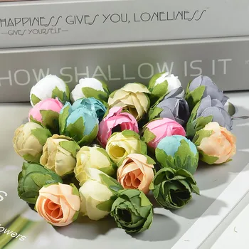10tk Odav Mini Reaalne Silk Touch Kunstlik Roos Lill Peas Camellia Pungad Pulm Kodu Kaunistamiseks Pärjad Käsitöö Võltsitud Lilled