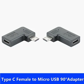 USB-ADAPTER, Mikro-USB-90 Kraadi Meeste USB-C pesa Tüüp C V8 Paremale Kaldu Adapter 1